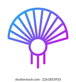 fan icon gradient purple style chinese new year illustration vector perfect. Icon sign from modern collection for web. Nice design perfect.