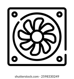 Fan icon illustration in line style. Perfect for website mobile app presentation. Suitable for any user interface and user experience