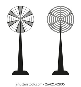 Fan icon illustration. Wind propeller symbol. Vector air rotation. Ventilation object image.