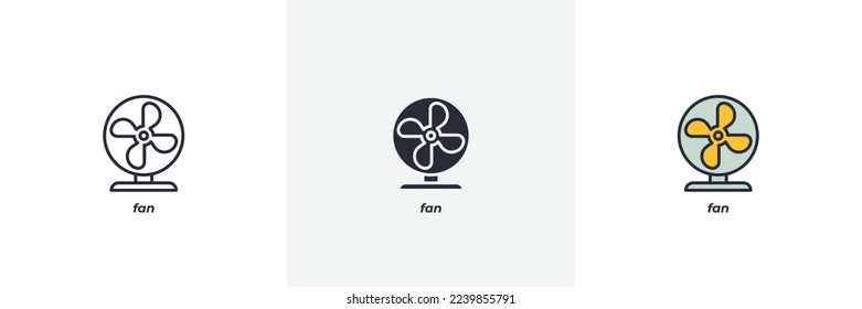 fan icon. Line, solid and filled outline colorful version, outline and filled vector sign. Idea Symbol, logo illustration. Vector graphics