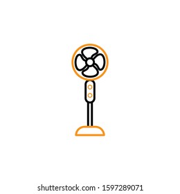 Fan icon. Line and two colour design template