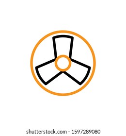 Fan icon. Line and two colour design template