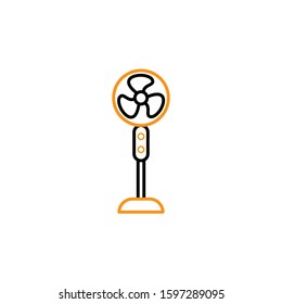 Fan icon. Line and two colour design template