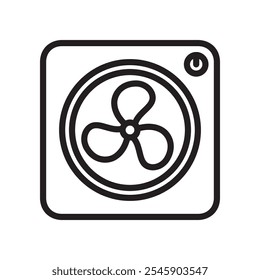 Plantilla de diseño de Vector de línea de icono de ventilador en estilo de moda