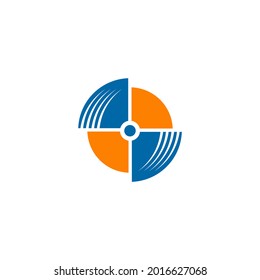 Fan icon logo design vector template