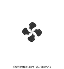 Fan icon logo flat design template vector