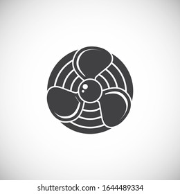 Icono del ventilador en segundo plano para diseño gráfico y web. Símbolo de concepto de ilustración creativa para aplicación web o móvil.