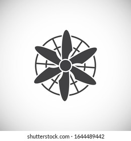 Fan icon on background for graphic and web design. Creative illustration concept symbol for web or mobile app.