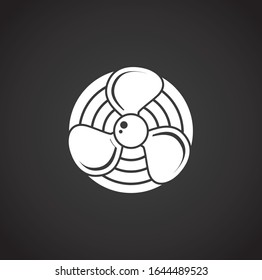Fan icon on background for graphic and web design. Creative illustration concept symbol for web or mobile app.