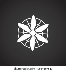 Fan icon on background for graphic and web design. Creative illustration concept symbol for web or mobile app.