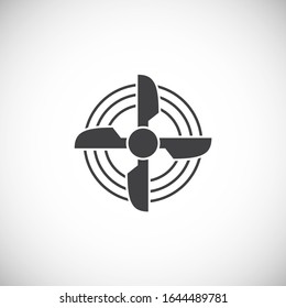 Fan icon on background for graphic and web design. Creative illustration concept symbol for web or mobile app.