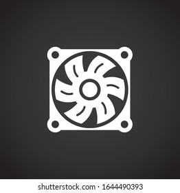 Icono del ventilador en segundo plano para diseño gráfico y web. Símbolo de concepto de ilustración creativa para aplicación web o móvil.