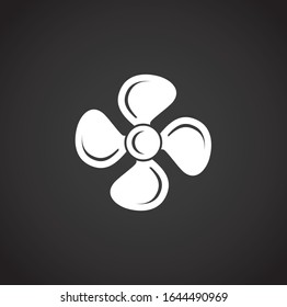 Icono del ventilador en segundo plano para diseño gráfico y web. Símbolo de concepto de ilustración creativa para aplicación web o móvil.