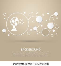 Fan icon on a brown background with elegant style and modern design infographic. Vector illustration