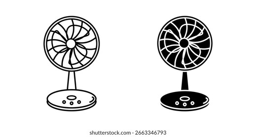 Ícone de ventilador no plano de fundo branco