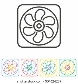 Fan icon on white background. Vector illustration.