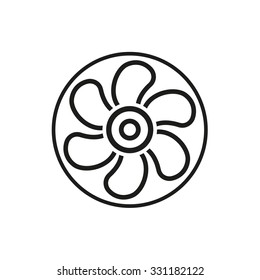 Fan  icon  on white background. Vector illustration.