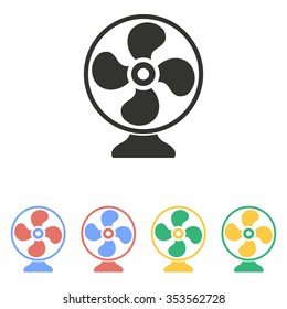 Fan  icon  on white background. Vector illustration.  