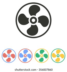 Fan  icon  on white background. Vector illustration.