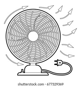 Fan icon. Outline illustration of fan vector icon for web design