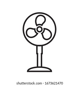 Icono del ventilador, vector de contorno del ventilador en fondo blanco