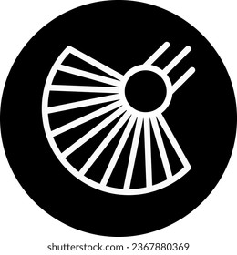 Fan icon rounded white colour chinese new year vector element and symbol perfect.