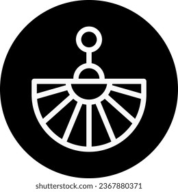 Fan icon rounded white colour chinese new year vector element and symbol perfect.