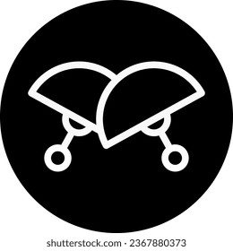 Fan icon rounded white colour chinese new year vector element and symbol perfect.