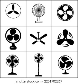 fan icon set. Illustration isolated for graphic and web design..eps