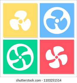 Fan Icon Set Vector Design