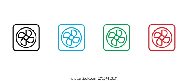 Fan icon set vector on white background. rotation fan icon. vector illustration.