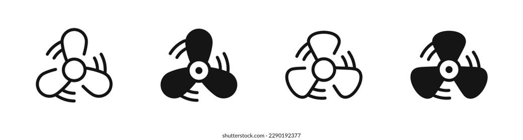 Fan icon set. Ventilator icons collection. Cooler icon. Propeller vector icon set. EPS 10