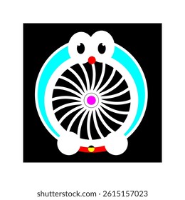 Fan icon set. Ventilator, propeller, cooler, conditioner - stock vector. vector illustration, pictogram isolated on white background. color editable