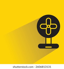 fan icon with shadow yellow background