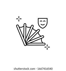 Fan icon. Simple line, outline vector elements of theatre for ui and ux, website or mobile application