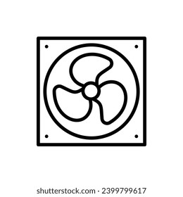 Icono del ventilador. Icono vectorial simple en el estilo lineal negro aislado en el fondo blanco. Para Internet, aplicaciones, diseño.