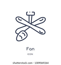fan icon from smart house outline collection. Thin line fan icon isolated on white background.