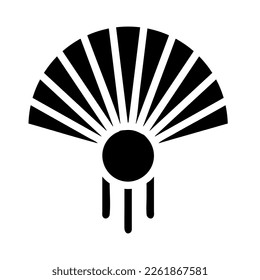 fan icon solid style chinese new year illustration vector perfect. Icon sign from modern collection for web. Nice design perfect.