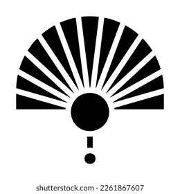 fan icon solid style chinese new year illustration vector perfect. Icon sign from modern collection for web. Nice design perfect.