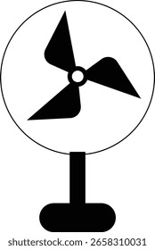 ícone do ventilador. gerenciamento de temperatura. Símbolo de velocidade da hélice. Elementos de ventilador de resfriamento. Ícones de hélice do ventilador. sinal de vento de resfriador elétrico
