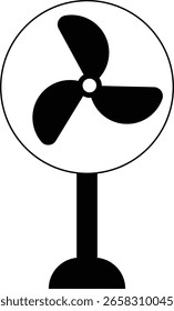 ícone do ventilador. gerenciamento de temperatura. Símbolo de velocidade da hélice. Elementos de ventilador de resfriamento. Ícones de hélice do ventilador. sinal de vento de resfriador elétrico
