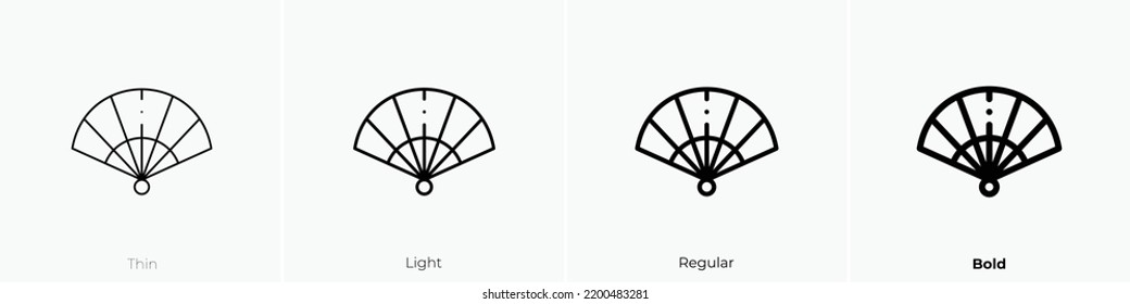 fan icon. Thin, Light Regular And Bold style design isolated on white background