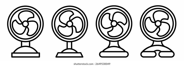 Fan icon. Fan thin line icon collection. Stock vector.