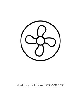 Lüftersymbol, Vektorgrafik, Symbol für Kühlungslüfter, Blumensymbol