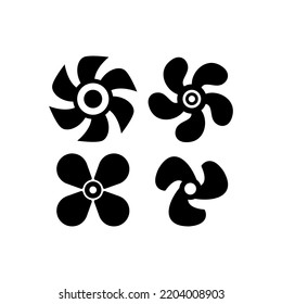 plantillas de diseño de vectores de iconos de ventilador