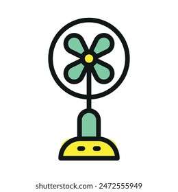 Icono del ventilador Plantillas de diseño de Vector simple y moderno