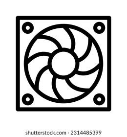 vector de icono de ventilador diseñado en un estilo lineal detallado (64px tablero de gráficos 2px trazo)
