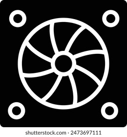 fan icon vector designed in detailed solid glyph style (64px artboard)