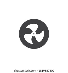 Plantilla de diseño de ilustraciones vectoriales del icono del ventilador