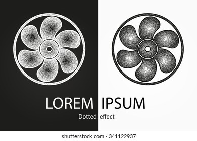 Fan  icon. Vector Illustration. Design logo element. Isolated on black and white background.